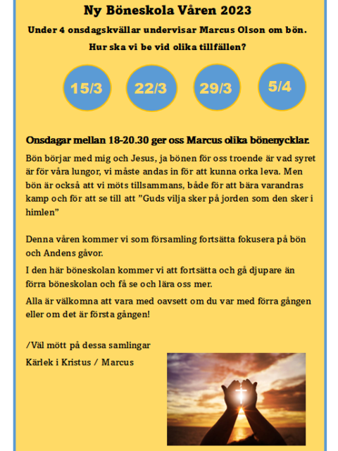 Böneskola 22 mars